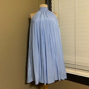 Aura Light Blue Halter Mini Dress